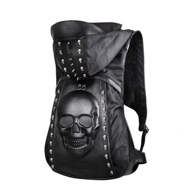 

backpack gothic halloween skull steampunk riveting design hip hop hat
