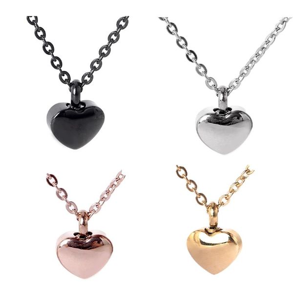 

pendant necklaces stainless steel memorial jewelry heart-shaped chain necklace women men gift, Silver