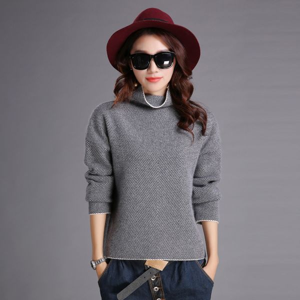 

wholesale-fashion turtleneck collar pullover pure mink cashmere loose pull femme knitting sweaters knitwear, White;black
