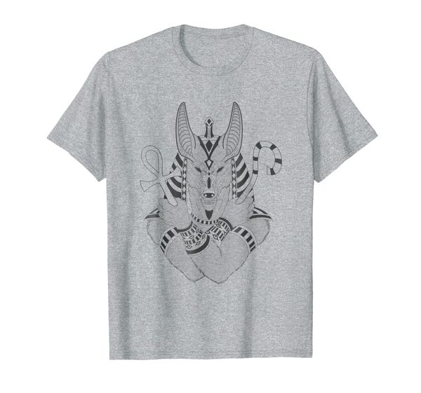 

anubis egyptian king t-shirt, White;black