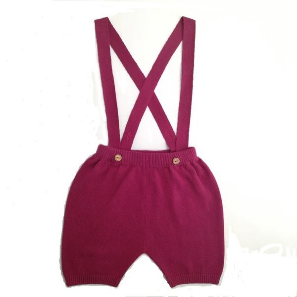 

sweater knitted children's suspenders spring cotton wool boys' trousers, Blue