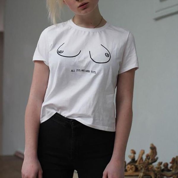 

all tits are good womens letter chest line print ladies harajuku vogue white femme
