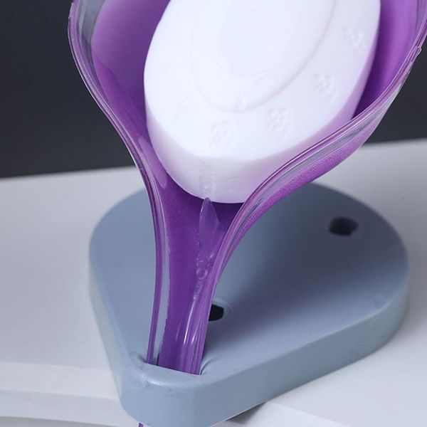 

soap dishes drain box creative leaf shape punch-holder multifunctional storage rack for bathroom kitchen