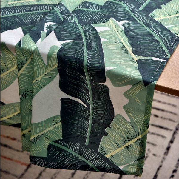 

nordic banana leaf tablecloth for kitchen dining table cover waterproof cafe rectangular tablecloth js126c