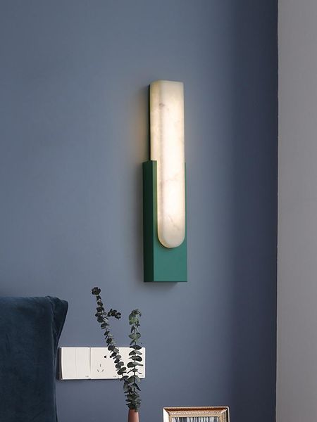 

wall lamp nordic modern imitation marble led bedroom bedside night lights living room indoor home deco sconce