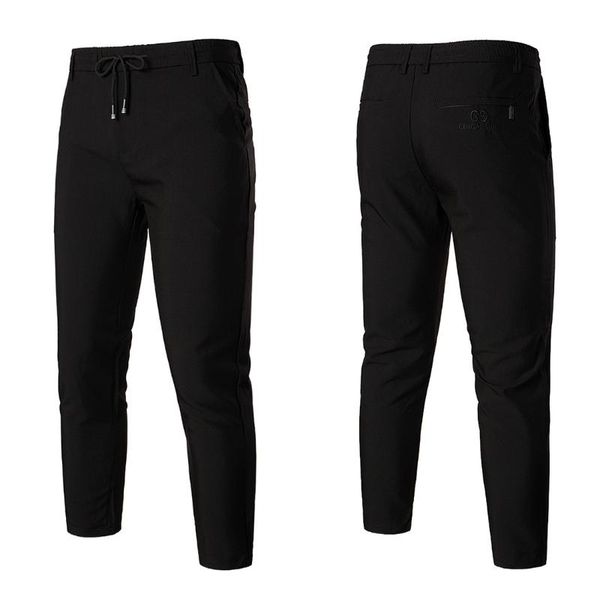 

men's pants 2021 casual simple back pocket embroidered, Black