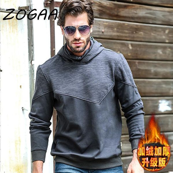 

men's hoodies & sweatshirts zogaa spring fashion pullover sweatshirt thicken plus size harajuku stitching casual slim street hoodie men, Black