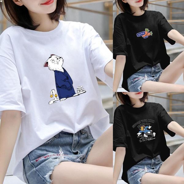 

plus size designers t shirts luxurys crop collared camisas de hombre female t-shirt loose type tshirt male women clothing s 3xl clothes blac, White