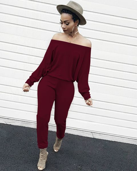 

l0158 women's long bat strapless fashion elastic jumpsuit d5bu, Black