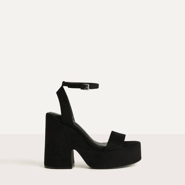 

sandals summer women's shoes fashion word buckle wild thick heel strap open toe high womens platform heels 16cm, Black