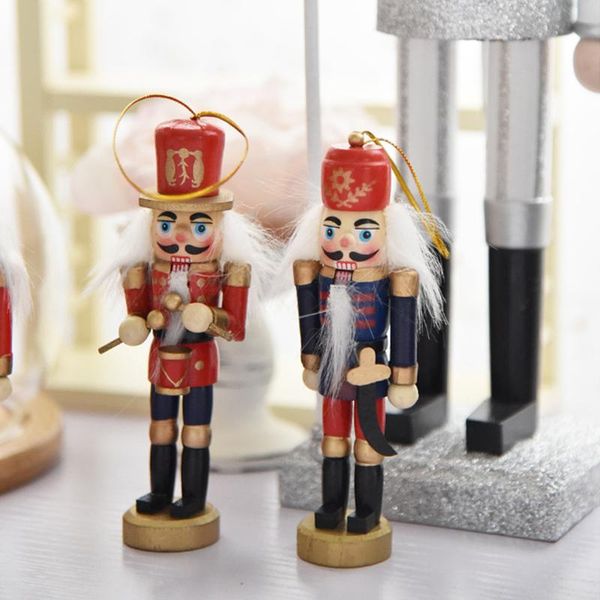 

decorative objects & figurines 6pcs/lot 30cm wooden nutcracker figurine christmas ornaments decoration dolls colorful hand painted vintage d