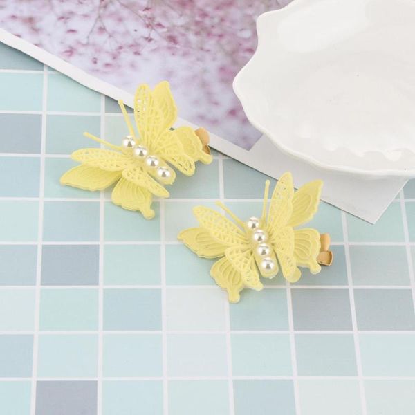 

2pcs/lot kids barrettes hairpins butterfly hair clips for girls hair accessories styling tools clip cute children gifts, Slivery;white