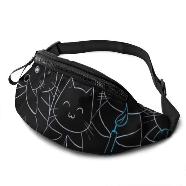 

waist bags suspicious cats bag fitness female pack polyester picture