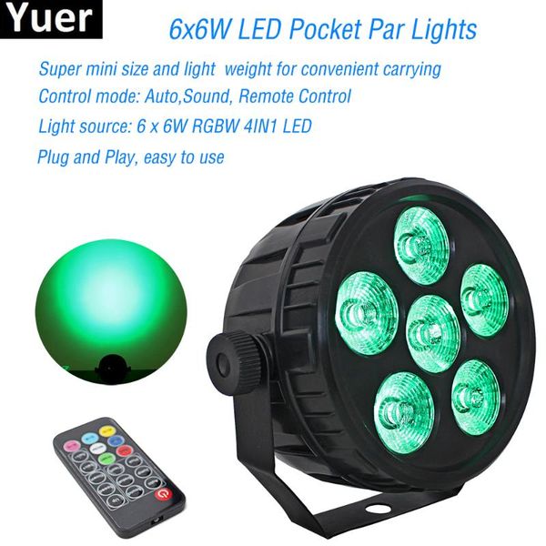 

effects mini 6pcs rgbw 4in1 led red green blue white leds stage lighting disco dj club effect wedding show dmx strobe light lamp