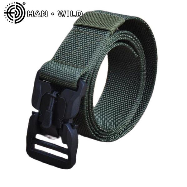

belts men's belt quick release magnetic buckle men nylon military tactical hunting swat training combat waistband, Black;brown
