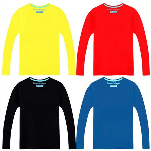 

autumn spring boys girls cotton t shirts children tees long sleeve solid shirt kids baby clothes black blue yellow