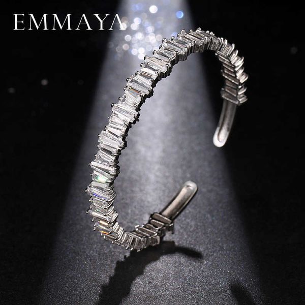 Emmaya Luxus AAA Cz Zirkonia Armreifen Einstellbare Quadratische Strass Kupfer Armbänder für Frauen Liebhaber Armband Pulseira Feminina Q0717