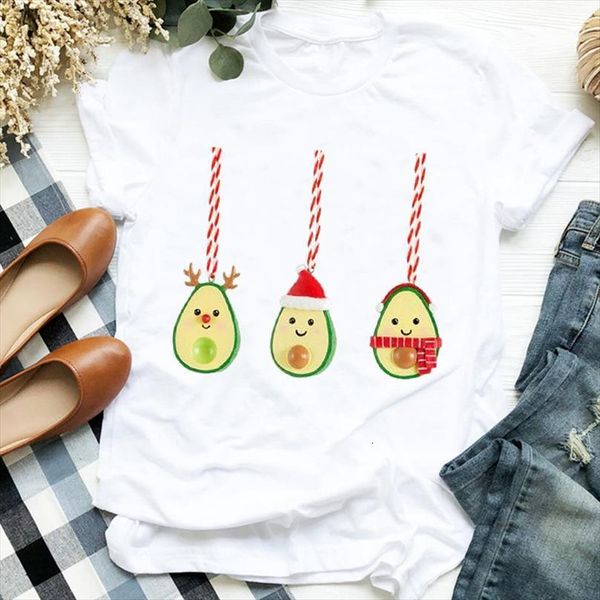 

men clothing avocado fruit mens t shirt winter season holiday merry christmas clothes ladies graphic print tee female, White;black