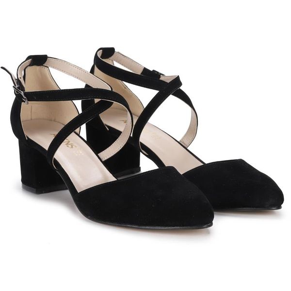 

sandals ayakland alens 134 suede large number 6 cm heel women shoes, Black