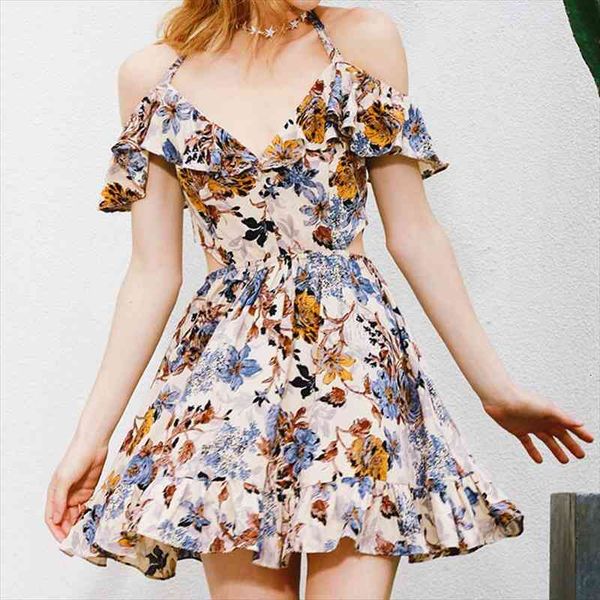 

casual sleeveless short mini dress colorful flower patterns fashion women summer beach dress, Black;gray