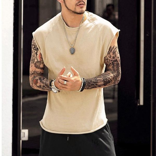 

men's t-shirts men t-shirt summer crew neck sleeveless hip hop basic male vintage vest gym tees shirts bodybuilding oversized, White;black