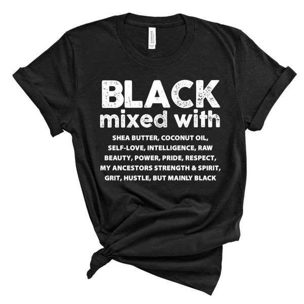 Damen T-Shirt 2021 schwarze Frauen gemischt mit Shirt Melanin Pride Tees BLM Girl Magic Shirts Tumblr Tops