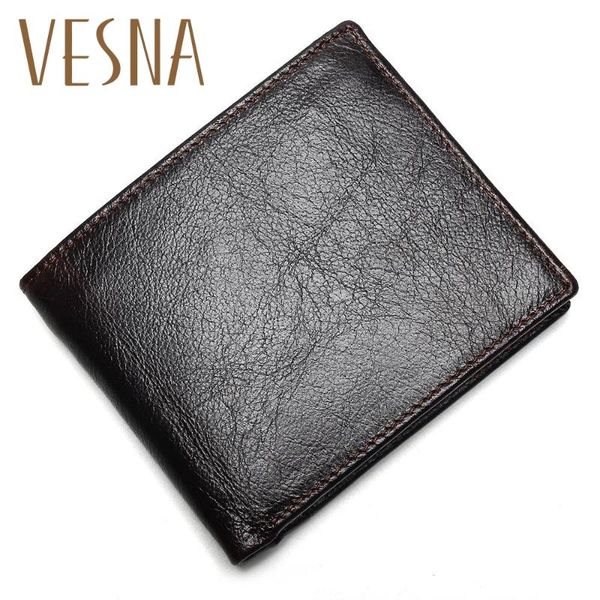 

wallets vesna 100% genuine leather mens wallet premium product real cowhide for man short black walet portefeuille homme, Red;black