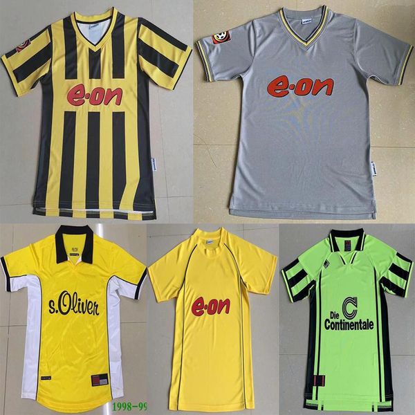 

quality1995 96 97 98 99 2000 01 02retro metzelder dede soccer jersey moller amoroso rosicky bobic classic football shirt, Black;yellow