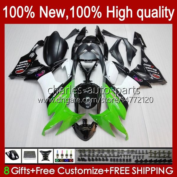 Motocicleta Bodywork para Kawasaki Ninja ZX1000C ZX-10R ZX 10R 10 R 1000 CC 2008-2010 Corpo 56No.72 ZX10 1000CC ZX10R 08 09 10 ZX1000 2008 2009 2010 2010 Kit de Representação Verde