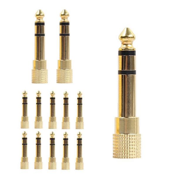 

audio cables & connectors 15pcs gold plated plug jack trs 1/4 inch(6.3 mm) to 1/8 inch(3.5mm) male female stereo adapter