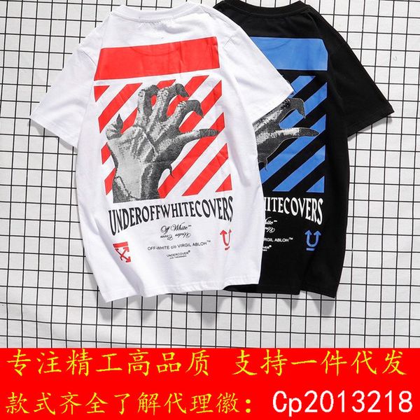 

brand t-shirt pure cotton off short sleeve fashion lovers, White;black