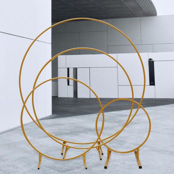 Festa decoração circular metal casamento arco apoio fundo balloons stand gate rodada quadro ferro círculo outdoor diy pano de fundo