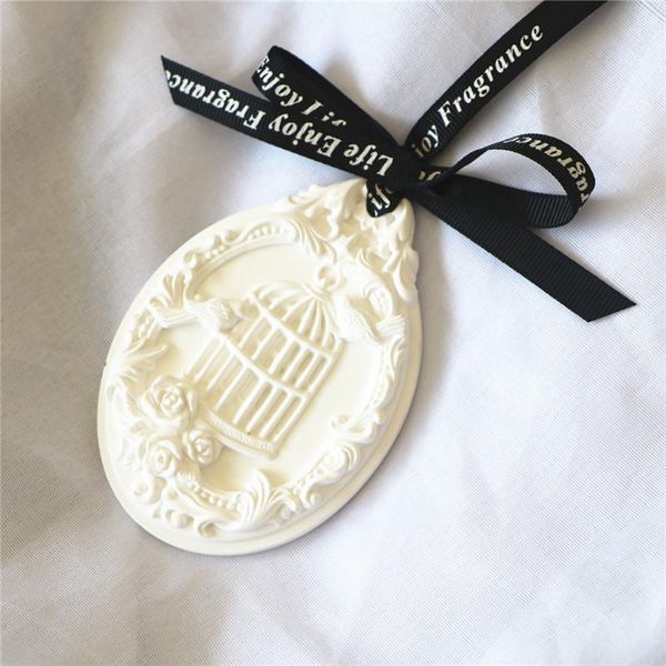 

finru hanging oval birdcage shaped ceramic aroma stone car decoration scented diffuser car mirror view pendant