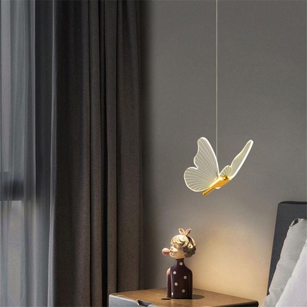 

pendant lamps nordic ackley butterfly lights children's bedroom long line modern luxury restaurant light bar decorated