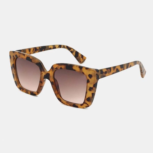 

leopard thicken full frame casual uv protection polarized sunglasses, Black