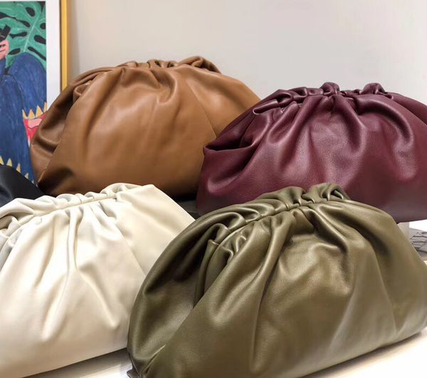 

new fashion handbag calfskin cloud shoulder bag lady bag clutch evening bag dress black white small size black khaki wine red