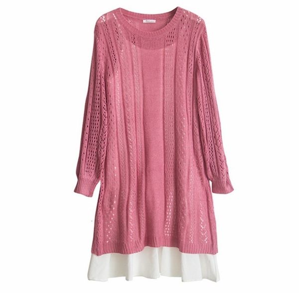 

2021 new women's polyester loose hollow knitted pullover, hanging waist, early autumn, series t1co, Black