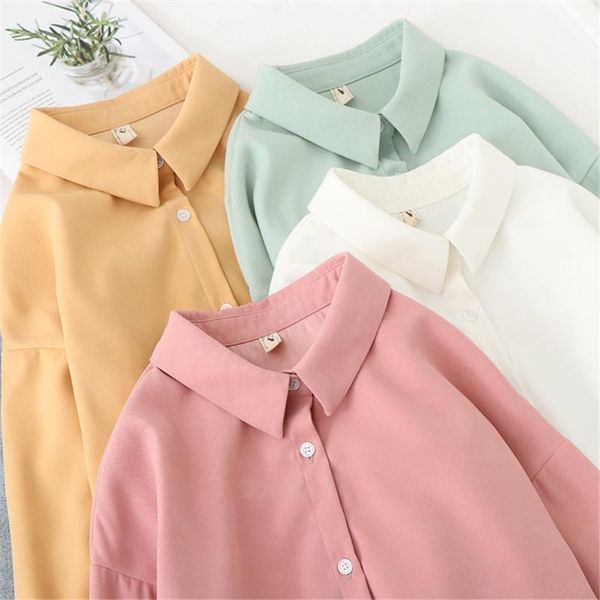 

women's blouses & shirts fashion chiffon women and spring long sleeve casual classic lady korean style office clothes blusas pz3149, White