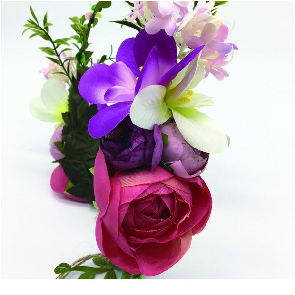 

2017 new women wedding flower wreath bridal hair headdress flower crown kids party garland girls adjustable party qylzuw