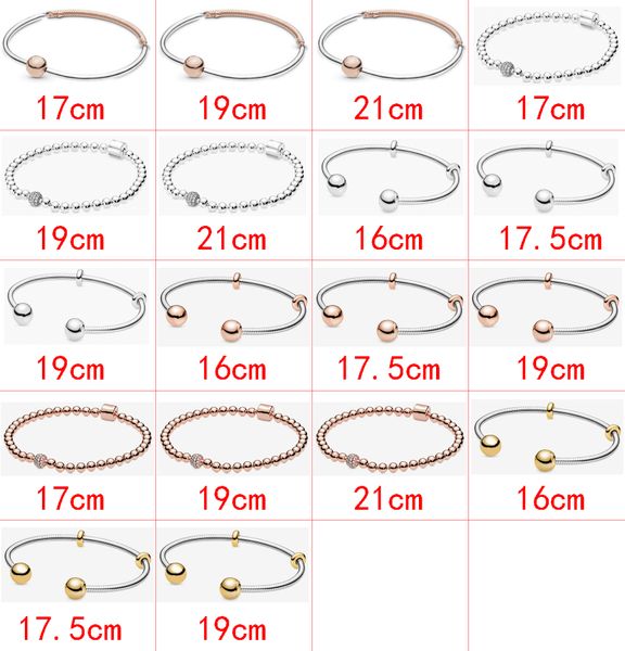 2021 Novo estilo 925 Sterling Silver Fashion Classic Diy Cartoon Creative Personalidade Creative Wild Basic Chain Bracelet Jewelry Sales