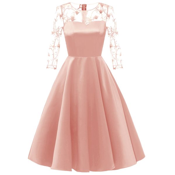 

temperament bridesmaid flower print point wedding dress high low lace elegant bride prom party graduation gown robe de soriee, White;pink