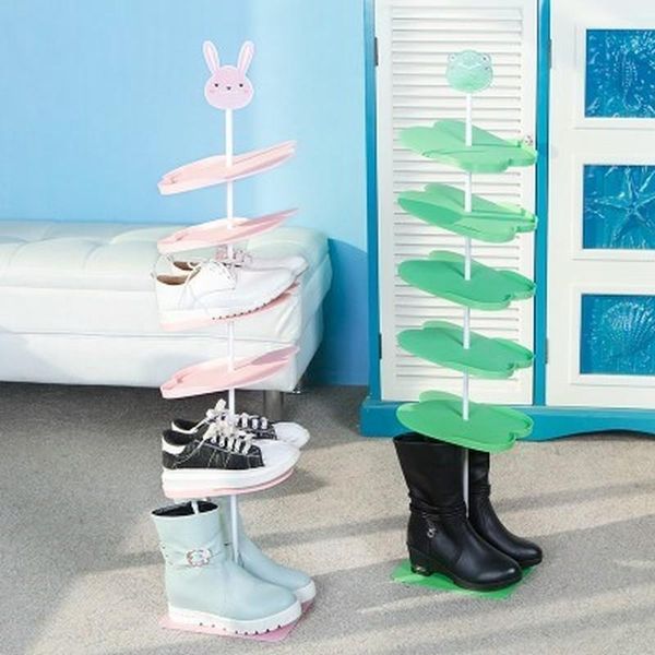 

clothing & wardrobe storage floor-standing shoe organizer animal pattern holder stand capacity home integral simple plastic double rack