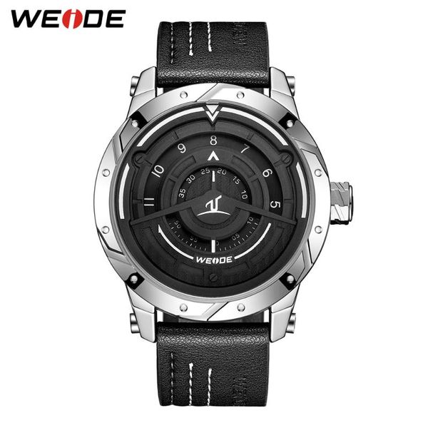 

wristwatches weide men's analog display quartz watch gifts black dial cool man wristwatch waterproof male clock military relogio mascul, Slivery;brown