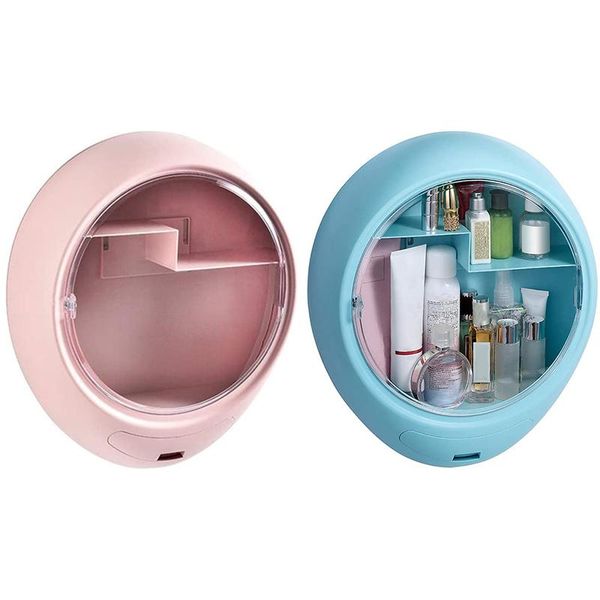 

wall mount makeup storage organizer for bathroom/waterproof cosmetic storage box for bathroom/large