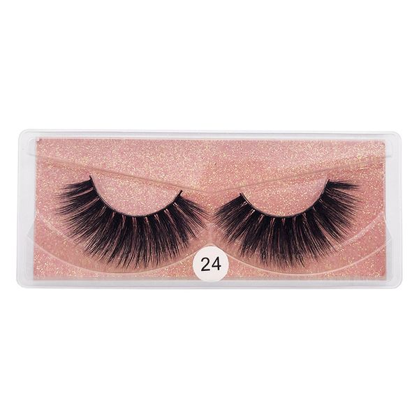 Grosso Natural 3d Falso Eyelashes Composição Acessórios Para Os Olhos Reutilizáveis ​​Artesanal Falso Lashes Extensões Cute Pink Adesivo Fácil de usar 10 Modelos Disponíveis DHL Livre