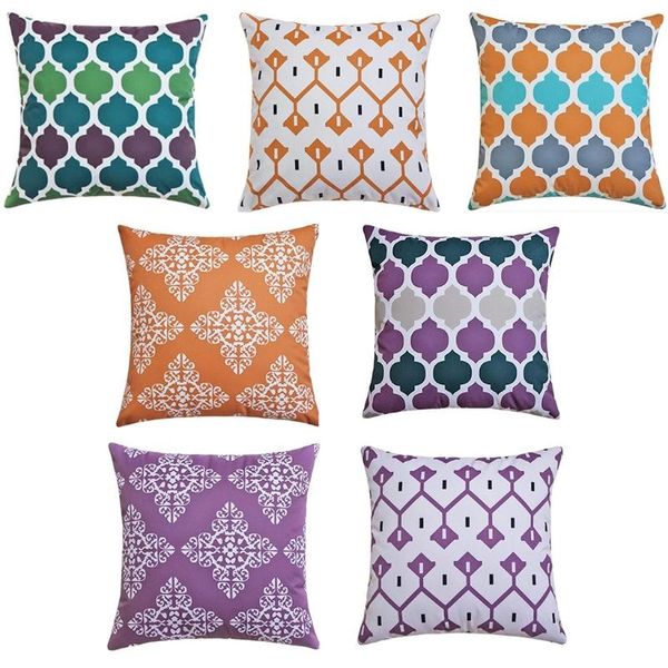 

cushion/decorative pillow waterproof throw case modern farmbouse morocco geometric trellis chain pattern square cushion cover for outdoor co