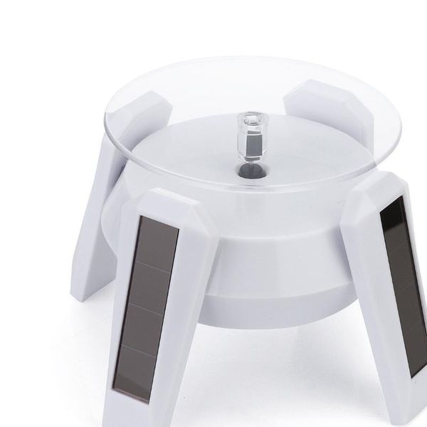 

jewelry pouches, bags solar 360 degrees rotating turntable watch phone display stand led light, Pink;blue