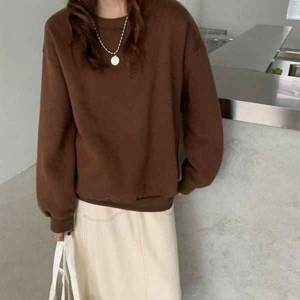 

women's hoodies & sweatshirts winter spring harajuku thickening sweatshirt women casual oversize bf long sleeve loose pullover female b, Black