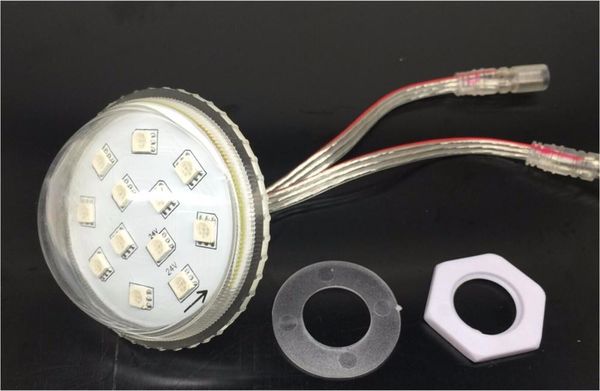 

60mm diameter;dc24v;ucs1903 addressable rgb full color led smart module;2.88w(12pcs of smd led);ip68;clear or milky cover