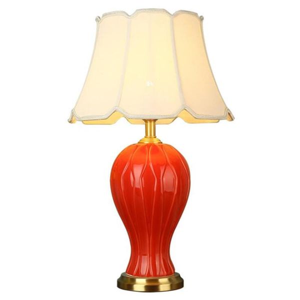 

table lamps red ceramic wedding lamp modern luxurious foyer hall porcelain copper desk reading decor light d80
